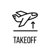 Takeoff icon or logo in modern line style. stock illustration Takeoff icon or logo in modern line style. stock illustration
