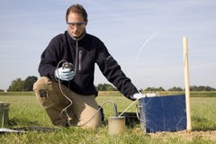 Taking samples, environmental resear royalty free stock photography Taking samples, environmental resear royalty free stock photography