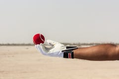 Taking The Catch Of Red Ball With Hands Royalty Free Stock Images