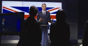 Talesman som för konferensen på vägnar av landet arkivfoton Talesman som för konferensen på vägnar av landet arkivfoton