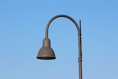 Tall dark grey modern public street lamp with LED light royalty free stock images Tall dark grey modern public street lamp with LED light royalty free stock images