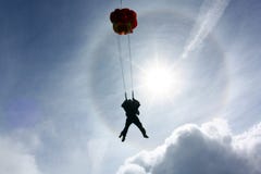 Tandemowy skydiving Spadochron rozmieszcza obraz stock Tandemowy skydiving Spadochron rozmieszcza obraz stock