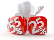 Tandkarakter achter percentagetekens stock illustratie Tandkarakter achter percentagetekens stock illustratie