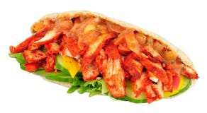 Tandoori Chicken Pitta Bread Sandwich stock photo Tandoori Chicken Pitta Bread Sandwich stock photo