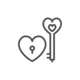 Tangent med hjärtalåset, valentindaglinje symbol stock illustrationer Tangent med hjärtalåset, valentindaglinje symbol stock illustrationer
