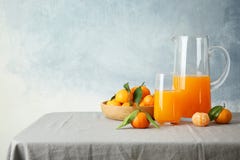 Tangerine juice in jug royalty free stock photography Tangerine juice in jug royalty free stock photography