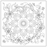 Tangled flowers and butterflies in the circle stock illustration Tangled flowers and butterflies in the circle stock illustration