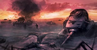 Tank War Battle Scene Royalty Free Stock Image Tank War Battle Scene Royalty Free Stock Image