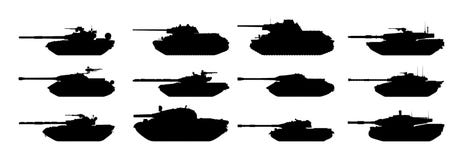 Tanks Silhouettes Set. Stock Photo Tanks Silhouettes Set. Stock Photo