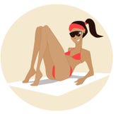 Tanned Bikini Girl Royalty Free Stock Image Tanned Bikini Girl Royalty Free Stock Image