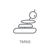 Tapas linear icon. Modern outline Tapas logo concept on white ba stock illustration Tapas linear icon. Modern outline Tapas logo concept on white ba stock illustration