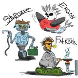 Tappning antika robotar royaltyfri illustrationer Tappning antika robotar royaltyfri illustrationer