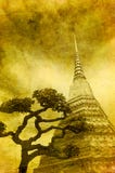 Tappningbild av den guld- stupaen stock illustrationer Tappningbild av den guld- stupaen stock illustrationer
