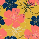 Tappningkorall som är mörk - blåa guld- blommor Sjaskiga chic purpurfärgade millefleurs Enkel gullig sömlös modell för tapet vektor illustrationer Tappningkorall som är mörk - blåa guld- blommor Sjaskiga chic purpurfärgade millefleurs Enkel gullig sömlös modell för tapet vektor illustrationer
