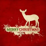 Tappningkort för glad jul med hjortar och snowfla royaltyfri illustrationer Tappningkort för glad jul med hjortar och snowfla royaltyfri illustrationer