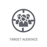 Target audience icon. Trendy Target audience logo concept on whi stock illustration Target audience icon. Trendy Target audience logo concept on whi stock illustration