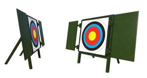 Target board at an archery range royalty free illustration Target board at an archery range royalty free illustration