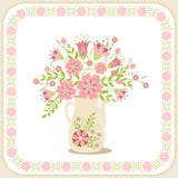 Tarjeta de felicitación con las flores ilustración del vector Tarjeta de felicitación con las flores ilustración del vector