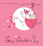 Tarjeta de felicitación feliz del día del `s de la tarjeta del día de San Valentín stock de ilustración Tarjeta de felicitación feliz del día del `s de la tarjeta del día de San Valentín stock de ilustración