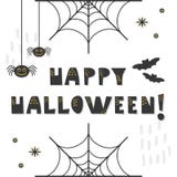 Tarjeta de felicitación linda abstracta negra y de oro del mensaje del feliz Halloween libre illustration Tarjeta de felicitación linda abstracta negra y de oro del mensaje del feliz Halloween libre illustration