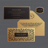 Tarjeta de la invitación o de felicitación de la boda con el ornamento del vintage Papel stock de ilustración Tarjeta de la invitación o de felicitación de la boda con el ornamento del vintage Papel stock de ilustración