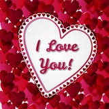 Tarjeta de los días de tarjetas del día de San Valentín del saludo con los corazones stock de ilustración Tarjeta de los días de tarjetas del día de San Valentín del saludo con los corazones stock de ilustración