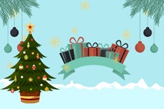 Tarjeta de Navidad con los ornamentos azules del árbol de navidad libre illustration Tarjeta de Navidad con los ornamentos azules del árbol de navidad libre illustration