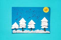 Tarjeta de papel de saludo de la Navidad con paisaje del invierno 3D Proyectos de papel creativos para los niños Actividades educ libre illustration Tarjeta de papel de saludo de la Navidad con paisaje del invierno 3D Proyectos de papel creativos para los niños Actividades educ libre illustration