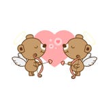 Tarjeta de Valentine Greeting Angel Bear lindo con el corazón Ilustración del vector libre illustration Tarjeta de Valentine Greeting Angel Bear lindo con el corazón Ilustración del vector libre illustration