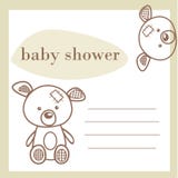 Tarjeta del aviso de la ducha de bebé stock de ilustración Tarjeta del aviso de la ducha de bebé stock de ilustración