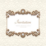 Tarjeta del oro del vintage con la decoración de la joyería del diamante libre illustration Tarjeta del oro del vintage con la decoración de la joyería del diamante libre illustration