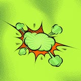 Tarjeta inusual brillante del estilo del arte pop con la nube de la explosión ilustración del vector Tarjeta inusual brillante del estilo del arte pop con la nube de la explosión ilustración del vector