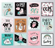 Tarjetas del universal de Memphis stock de ilustración Tarjetas del universal de Memphis stock de ilustración