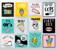 Tarjetas del universal de Memphis ilustración del vector Tarjetas del universal de Memphis ilustración del vector