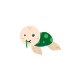 Tartaruga de mar que come desenhos animados da alga para as crianças isoladas no CCB branco ilustração do vetor Tartaruga de mar que come desenhos animados da alga para as crianças isoladas no CCB branco ilustração do vetor