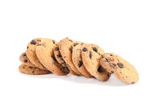 Tasty chocolate chip cookies isolated on white background stock photos Tasty chocolate chip cookies isolated on white background stock photos