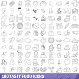 100 tasty food icons set, outline style. 100 tasty food icons set in outline style for any design vector illustration stock illustration 100 tasty food icons set, outline style. 100 tasty food icons set in outline style for any design vector illustration stock illustration