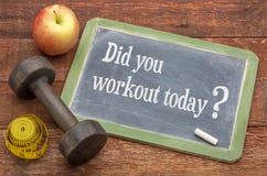 Taten Sie Training heute? Tafelmotivzeichen lizenzfreie stockfotos Taten Sie Training heute? Tafelmotivzeichen lizenzfreie stockfotos