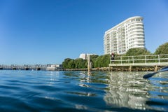 Tauranga harbour and high-rise apartment building stock images Tauranga harbour and high-rise apartment building stock images