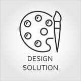 Tavolozza dell'icona per le pitture con stile del profilo assorbito spazzola royalty illustrazione gratis Tavolozza dell'icona per le pitture con stile del profilo assorbito spazzola royalty illustrazione gratis
