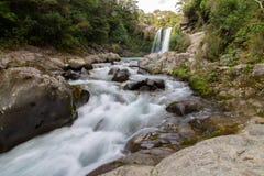 Tawhai cai cachoeira conhecida como a associação de Gollums foto de stock Tawhai cai cachoeira conhecida como a associação de Gollums foto de stock