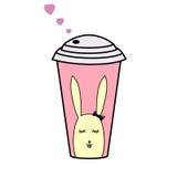 Taza de café con el corazón rosado, conejo amarillo, corbata de lazo negra Taza de papel del vector de té Vidrio caliente plástic stock de ilustración Taza de café con el corazón rosado, conejo amarillo, corbata de lazo negra Taza de papel del vector de té Vidrio caliente plástic stock de ilustración