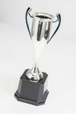 Taza del trofeo en el fondo blanco imágenes de archivo libres de regalías Taza del trofeo en el fondo blanco imágenes de archivo libres de regalías