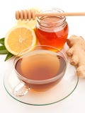 Te med honung, citronen och ingefäran royaltyfria bilder Te med honung, citronen och ingefäran royaltyfria bilder