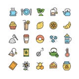 Tea Ceremony Color Thin Line Icon Set. Vector royalty free illustration Tea Ceremony Color Thin Line Icon Set. Vector royalty free illustration