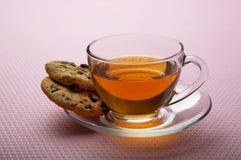 Tea With Chocolate Cookies Royalty Free Stock Photos