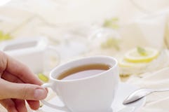Tea With White Cup Stock Images