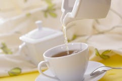 Tea With White Cup With Sugar Stock Images
