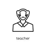Teacher icon. Trendy modern flat linear vector Teacher icon on w vector illustration Teacher icon. Trendy modern flat linear vector Teacher icon on w vector illustration