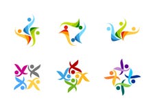 Team Arbeit, Logo, Bildung, Leute, Partnersymbol, Gruppenikonen-Designvektor Lizenzfreies Stockbild Team Arbeit, Logo, Bildung, Leute, Partnersymbol, Gruppenikonen-Designvektor Lizenzfreies Stockbild